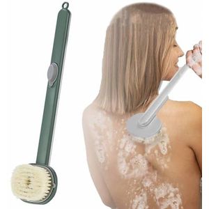 Badmassage-reinigingsborstel met lange handgreep en zeepdispenser, badborstel-rugschrobber for douchereiniging, badmassage-reinigingsborstel, douchereinigingsborstel /3670/499(Green)