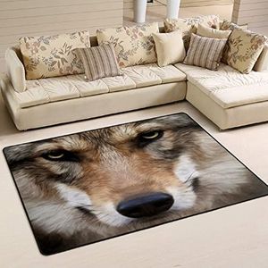 Gebied vloerkleed 100 x 150 cm, woeste husky hond flanellen mat tapijt wasbaar gebied tapijten voor slaapkamer zachte kantoormatten, voor slaapkamer, keuken