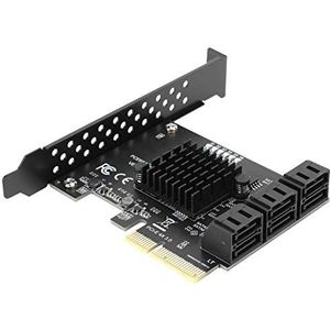PCIE SATA-uitbreidingskaart, 6-poorts PCIE Naar SATA-adapter voor Desktop-pc - SATA3.0 Harde Schijf 6G PCI-E3.0 GEN3 4X Interface-hubadapter