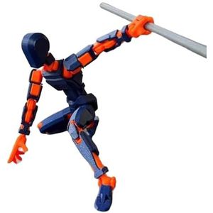 Lucky 13-figuren, T13-actiefiguur, Titan 13-actiefiguur, N13-actiefiguur, meervoudig beweegbare robot met 3D-geprinte mannequin, actiefiguren speelgoed for gameliefhebbers (Size : Orange Blue)