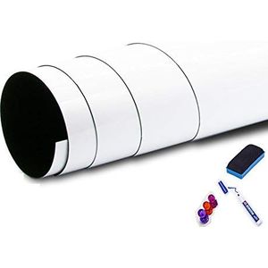 0,6 mm zachte whiteboard muursticker, PET magnetische zelfklevende droge wisbord set, multifunctionele kantoor school thuis koelkastblad-60 x 150 cm