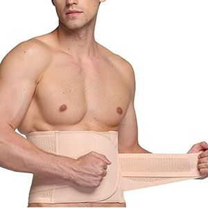 LondonExpress Mannen Taille Trainer Body Shaper Buikcontrole Afslanken Corset Band One Size Taille Trimmer Brander Zweet Riem Verstelbare Sauna Band Core Stabiliteit Neopreen Sauna Pak Mannelijke Gym Fitness Beige, Beige, Eén maat