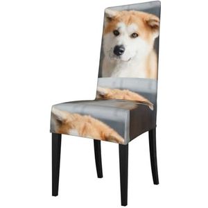 KemEng Japanse Akita hondenpatroon, stoelhoezen, stoelbeschermer, stretch eetkamerstoelhoes, stoelhoes voor stoelen