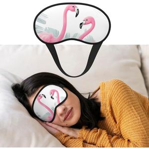 Roze flamingo slaapmasker, zacht verduisterend oogmasker met verstelbare riem, comfortabele oogschaduwhoes voor vrouwen en mannen, diepe rust, reizen, werk thuis