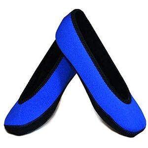 nufoot Damesballet, platte pantoffels Large koningsblauw