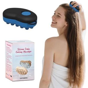 GXFANZHU Scalp Fopspeen Pro - Handmatige siliconen ijstherapie & massagekam voor hoofdpijn, migraine en spanningshulp - verkoelende hoofdmassageapparaat met ergonomisch handvat (zwart)