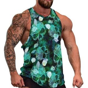 Enge zeemeermin schaal heren tanktop grafische mouwloze bodybuilding T-shirts casual strand T-shirt grappige sportschool spier