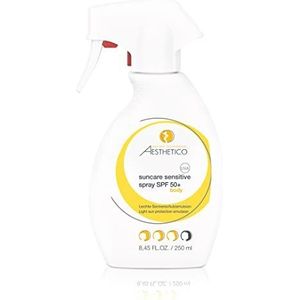 AESTHETICO suncare sensitive spray SPF 50+ - lichte zonbeschermingsspray met zeer hoog UV-beschermingsniveau, geschikt voor de gevoelige huid, geurvrij, 250ml