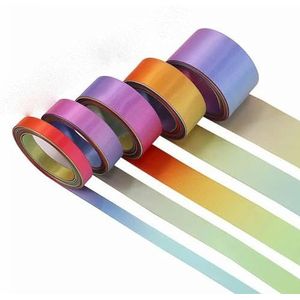 Regenboog Satijn Lint Regenboog Gekleurd Lint voor Ambachten Geschenkverpakking Pride Verjaardagsfeestje Decoratie DIY Regenboog Haarelastiekjes - 5 Y-2-Breed 1 inch (25mm)