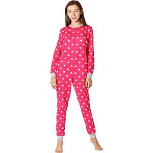 Merry Style Meisjes Pyjama Slaap Onesie Jumpsuit Overall MS10-235 (Roze/Harten, 158)