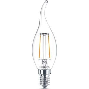 Philips ampoule LED Flamme Coup de Vent Filament E14 2W Equivalent 25W Claire Blanc chaud