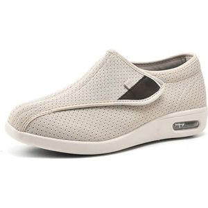 Orthopedische Luchtkussenschoenen, Extra Breed Op Luchtkussens Artritis Orthopedische Oedeem Gezwollen Ouderen Wandelschoenen Ademend Middelbare Leeftijd Schoenen(Beige,38 EU)