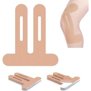 FEDDTY Kinesiologische kniebanden, 10 stuks, elastische band, voorgesneden kinesiotapes, sporttape, sporttape, Pretape sportbandage (beige)