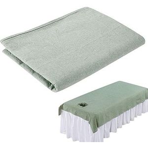 Schoonheidsmassage lakens, salon massage SPA bank zacht katoenen bedovertrekbeschermer met gezichtsademgat (groen)