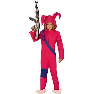 Fiestas Guirca Pink Bunny Warrior kostuum voor kinderen, krijgerkostuum voor jongens en meisjes, leeftijd 7-9 jaar, roze hazenkostuum, carnaval, fantasy-vechter-kostuum, cosplay, gamer-ninja-kostuum