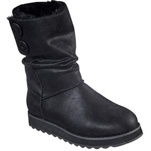 Skechers Keepsakes 2.0 Upland-Mid Slouch Boot met grote knopen voor dames, Kalf, zwart, 37 EU