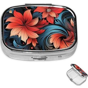 Pil Case Rechthoek 3 Compartiment Pillendoos Ronde Pil Organiseer Metalen Waterdichte Geneeskunde Organizer Doos voor Reizen Kleine Pillen Container Draagbaar voor Supplementen