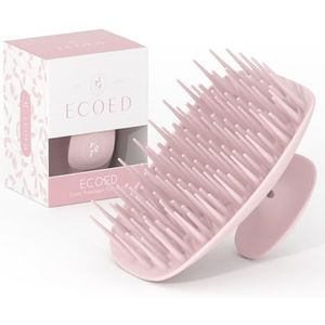 ecoed Scalp Massager Shampoo Brush, Scalp Scrubber & Exfoliator voor het verwijderen van roos, nat en droog en ontklitter voor mannen en vrouwen, geschikt voor kort medium haar (roze)