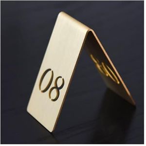 Tabelnummers, Tafelnummers, 1 stuk holle dubbelzijdige staande tafelnummers, bureauborden for restaurants, cafés en bars, 6,5 x, 4 cm(8)