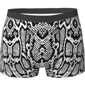 ZJYAGZX Zwart Wit Snake Skin Print Boxerslips voor heren - Comfortabele ondergoed Trunks, ademend vochtafvoerend, Zwart, XL