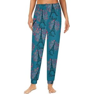 I Love Paris Eiffeltoren dames pyjama lounge broek elastische tailleband nachtkleding broek print