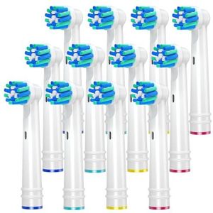 REDTRON Cross Action Opzetborstels Voor Oral B Elektrische Tandenborstel, Vervangingsborstelkoppen voor Oral B, tandenborstelkoppen voor Professional Care Vitality Pro Smart Genius, 12 stuks