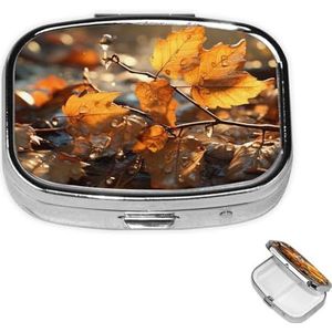 Pil Case Rechthoek 3 Compartiment Pillendoos Ronde Pil Organiseer Metalen Waterdichte Geneeskunde Organizer Doos voor Reizen Kleine Pillen Container Draagbaar voor Supplementen