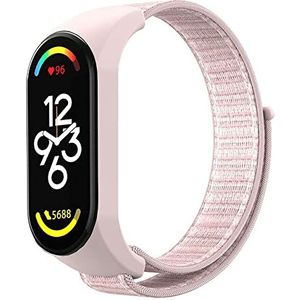 Strap-it Xiaomi Mi Band 7 nylon bandje (lichtroze)