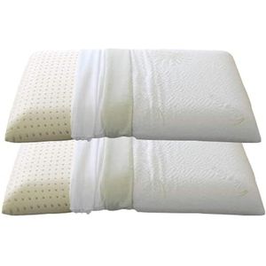 Evergreenweb - 100% latex kussen met aloë vera overtrek en natuurlijk katoen, afneembaar kussen, hoogte 12 cm, afneembare en wasbare stof, orthopedisch bedkussen voor alle matrassen
