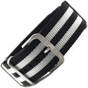 dayeer Zulu Nylon NAVO horlogeband Horlogeband voor JB 007 horlogeband (Color : Black white, Size : 20mm)