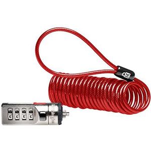 Kensington Draagbare combinatie kabelslot voor laptops en andere apparaten - rood (K64671AM)