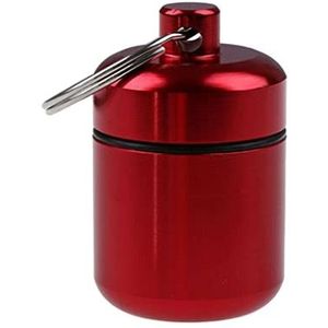 Mini Pillen Doos Aluminiumlegering Sleutelhanger Fles Backpacken Persoonlijke Tabletten Volwassenen Kinderen Ouderen Waterdichte Verzegelde Container Rood
