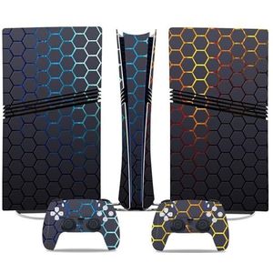 Anti Kras Voor PS5 Pro Skin Disc Edition & Voor PS5 Pro Skin Digital Edition Console Controller Vinyl Cover Skins Wraps Krasbestendig Compatibel 33672 Geen Schuimvorming(Disc Version)