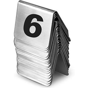 Roestvrijstalen tafelnummers voor tenten, 1 tot 50/100, tafelnummerkaarten, onbreekbaar, digitale bordstoelkaart(1 to 100)