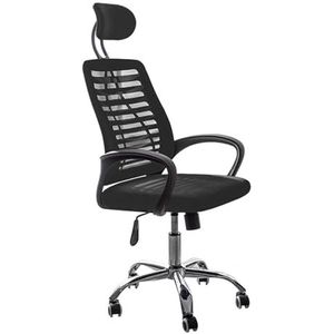Ergonomische bureaustoel Bureaustoel met hoge rugleuning, lendensteun en verstelbare hoofdsteun. Ademende bureaustoelen van gaas