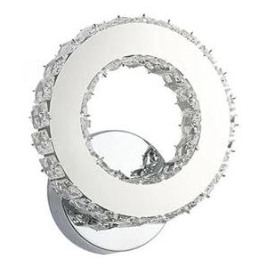 Slaapkamer Verlichting Clear Ring Crystal 9W Sconce Lamp RVS Wandlamp Armatuur Home Deco Slaapkamer Woonkamer Licht Wandlampen Moderne wandlampen(Color:Warm White (2700-3500K))