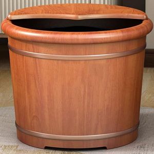PA-DABAOO Houten Voetbad, Voetbad, Thuisvoetbad, Verdikte Voet Ontspanspa -Emmer Set, Geschikt Voor Wassen, Weken, Massage, Sauna Voet Bad Spa Foot Care,30cm