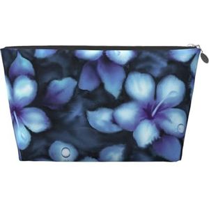 JOYXEONA Tropische Bloemen Gedrukt Lederen Reizen Toiletry Bag Cosmetische Zak Reistas Clutch Bag, Zilver, Eén maat