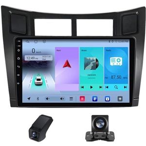 Android autoradio 2 Din geldt voor Toyota Yaris XP90 2005-2012 met Draadloze Carplay Android Auto GPS Navi WiFi 9 inch met Bluetooth FM/RDS+ Achteruitrijcamera/Stuurwielbediening(C20)