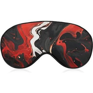 Zwart en rood marmer slaapmasker, lichtblokkerend oogmasker, comfortabel en zacht, oogbedekking met elastiek, geschikt voor mannen en vrouwen, geschikt voor reizen en slapen