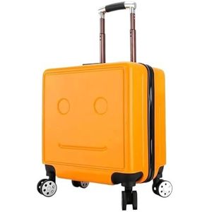 Trolleykoffer Handbagage Verstelbare Trolleykoffer Voor Op Reis Instappen Combinatieslot Reiskoffer (Color : Yellow, Size : 18in)