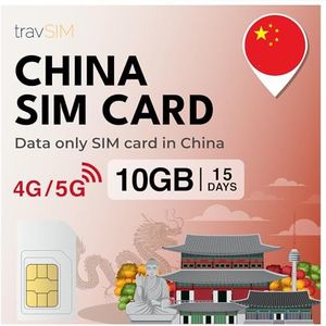 travSIM Prepaid Simkaart China | 10GB mobiele data | Werkt op iOS- en Android-apparaten | Het plan op deze sim card China is 15 dagen geldig.