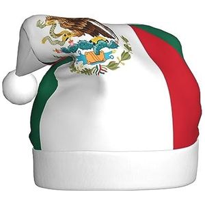 EKYOSHCZ Vlag van Mexico Kerstman Hoed voor Volwassenen Kerst Hoed Xmas Vakantie Hoed voor Nieuwjaar Party Supplies