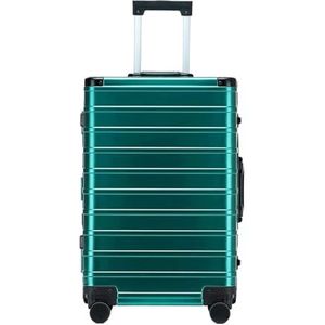 Reiskoffer Bagage Koffer Klassieke Aluminium Frame, Felle Kleurenkoffer Met TSA-slot, Geen Ritssluiting, Met Stille Wielen Handbagage (Color : B, Size : 20"")