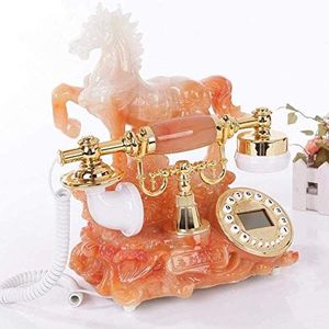 Telefoon Thuistelefoon Retro vaste telefoon met nummerherkenningsknop en klassieke metalen beltonen in de kronkelige stijl van de jaren 1920 met moderne elektronische beltelefoons voor thuiskeuken Ho