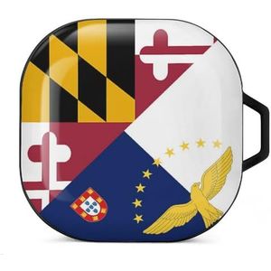 Maryland Azoren vlag oordopjes hoesje compatibel met Samsung hard shell beschermhoes zwart-stijl