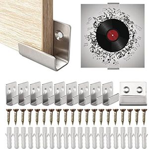 Vinyl platenhouder muurbevestiging | 10 stuks schijfwand metalen plank - Albums LP Floating Shelf Record Holder Display Set voor Record Wall Decor In Home Odavom