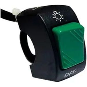 LED Stuurschakelaar Motorfietsschakelaar AAN UIT Bedieningsknop Stuurbevestiging Koplamp Signaallamp Aangepaste Schakelaars Accessoires(Green)