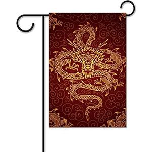 Chinese Lucky Dragon Grappige Tuin Vlaggen Voor Buiten Dubbelzijdig 12x18 Inch Decoratieve Huis Yard Vlag Gedrukt Gift Welkom