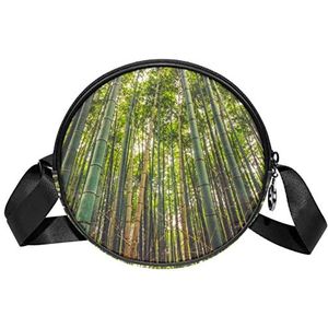 Bamboe Forest Nature Crossbody Tas Messenger Bag Portemonnee voor Vrouwen, Meerkleurig, 6.7x6.7x2.3 in, Sling Rugzakken